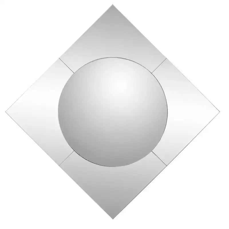 Specchio da Parete Quadrato Convesso Senza Cornice, Vetro, Singolo