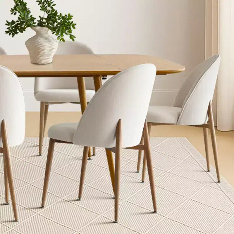 Set da pranzo allungabile color beige effetto legno, 8 posti, 9 pezzi