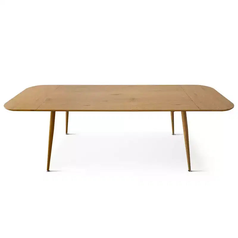 Set da pranzo allungabile color beige effetto legno, 8 posti, 9 pezzi