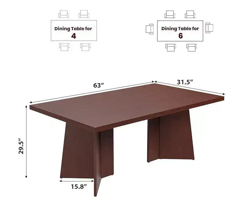 Tavolo da pranzo rettangolare beige e nero/marrone, 6 posti, 160 cm