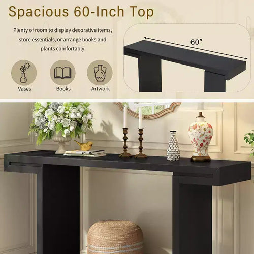 Consolle moderna geometrica 60" – Nera / Blu / Bianca, montaggio da 1 persona