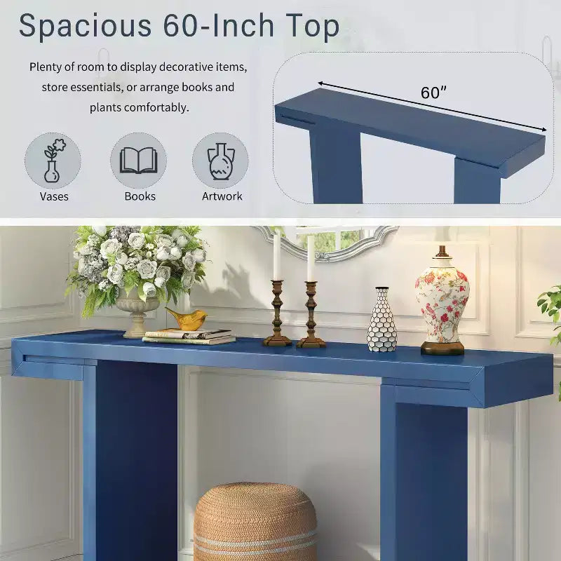 Consolle moderna geometrica 60" – Nera / Blu / Bianca, montaggio da 1 persona
