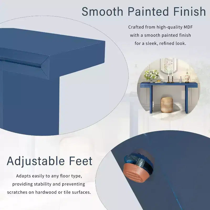 Consolle moderna geometrica 60" – Nera / Blu / Bianca, montaggio da 1 persona