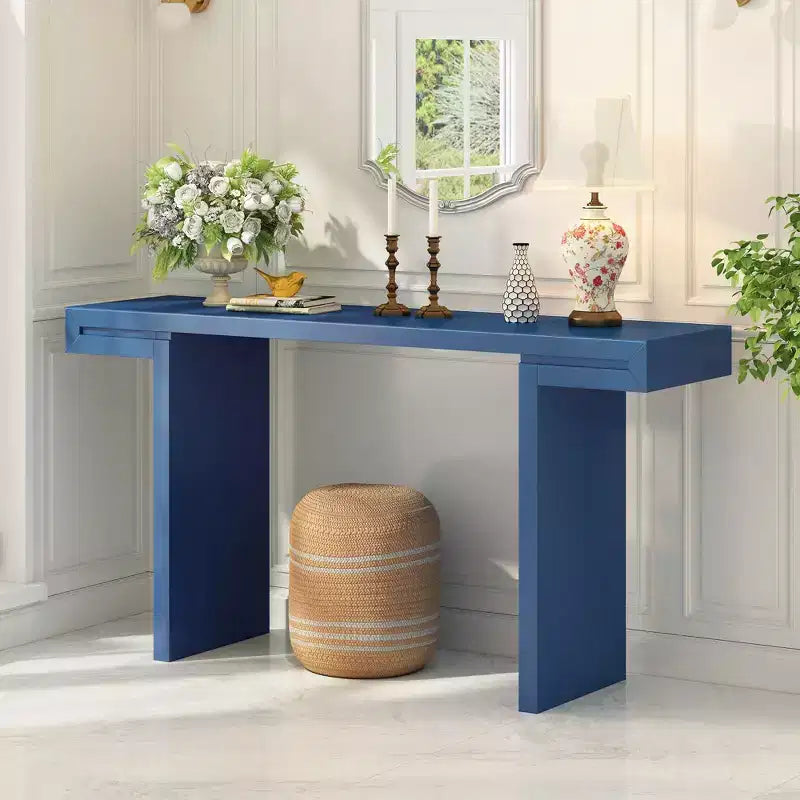 Consolle moderna geometrica 60" – Nera / Blu / Bianca, montaggio da 1 persona