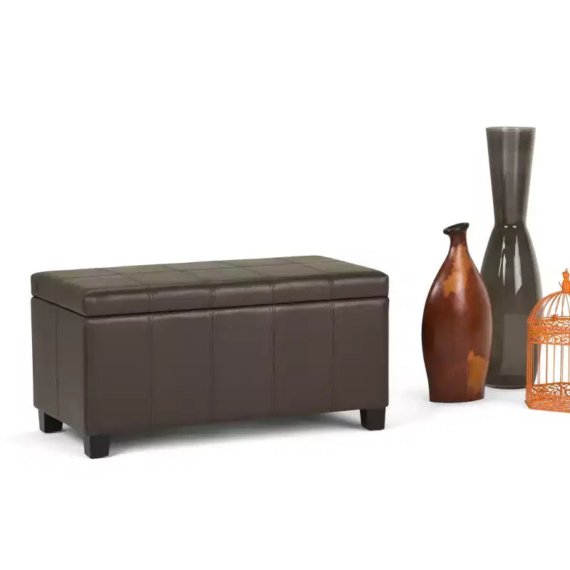Panca pouf contenitore in similpelle da 36", multicolore, 1 posto