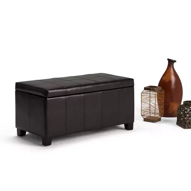 Panca pouf contenitore in similpelle da 36", multicolore, 1 posto