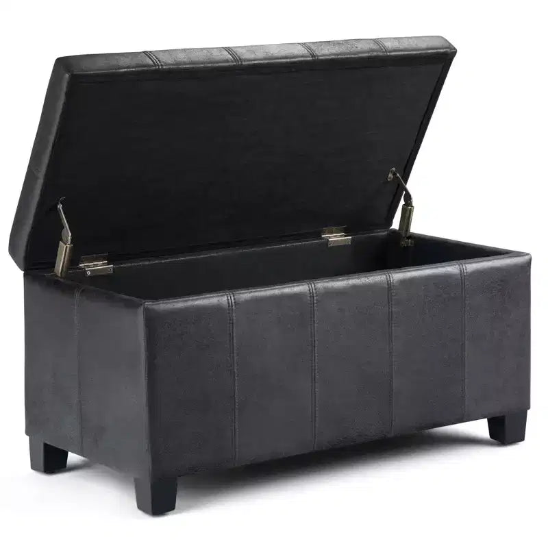 Panca pouf contenitore in similpelle da 36", multicolore, 1 posto