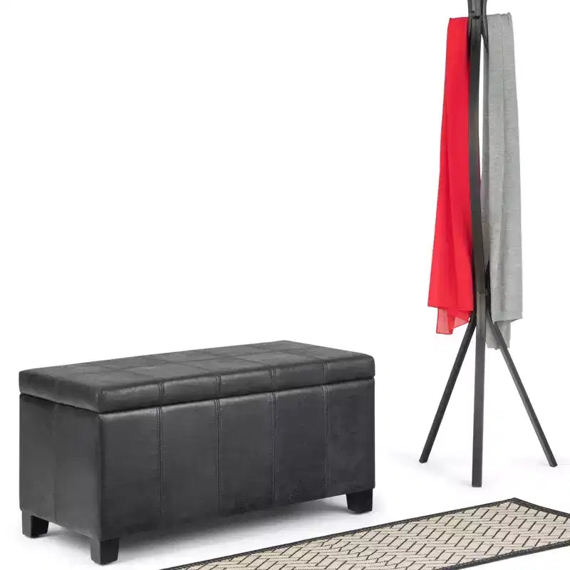 Panca pouf contenitore in similpelle da 36", multicolore, 1 posto
