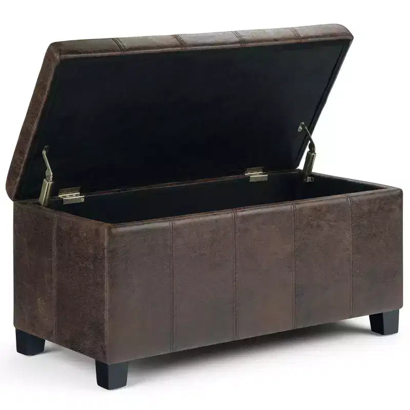 Panca pouf contenitore in similpelle da 36", multicolore, 1 posto