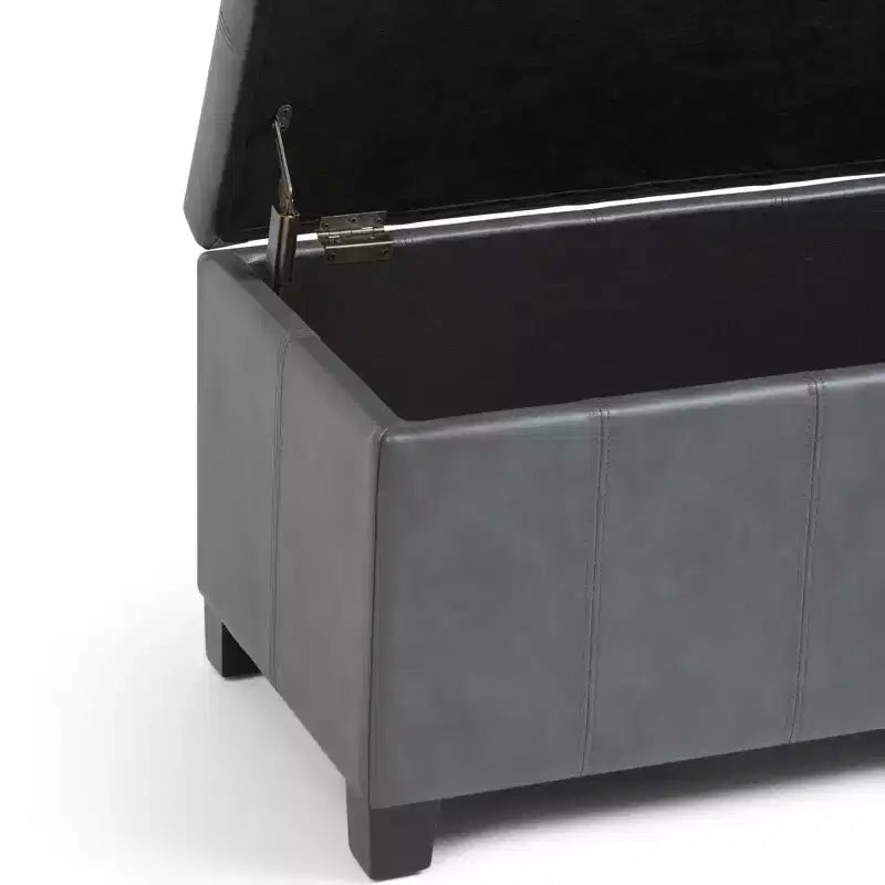 Panca pouf contenitore in similpelle da 36", multicolore, 1 posto