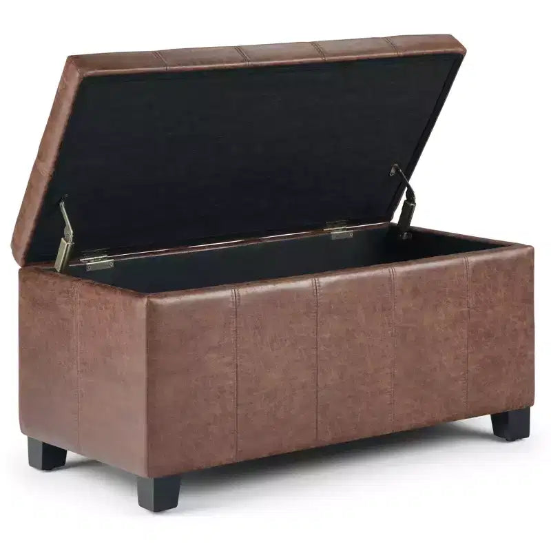 Panca pouf contenitore in similpelle da 36", multicolore, 1 posto
