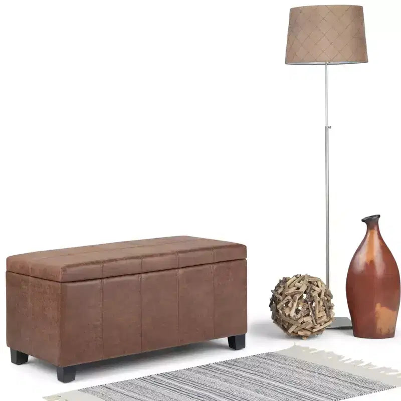 Panca pouf contenitore in similpelle da 36", multicolore, 1 posto