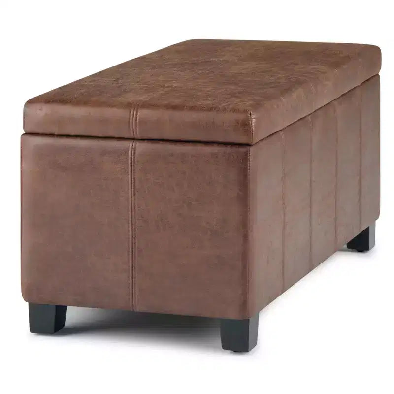 Panca pouf contenitore in similpelle da 36", multicolore, 1 posto