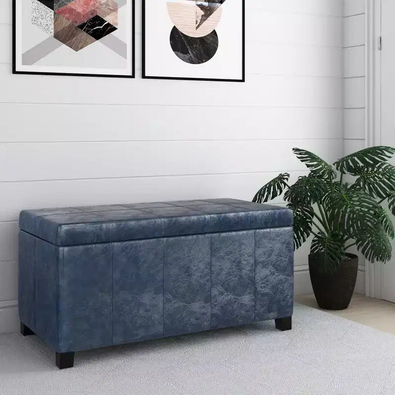 Panca pouf contenitore in similpelle da 36", multicolore, 1 posto