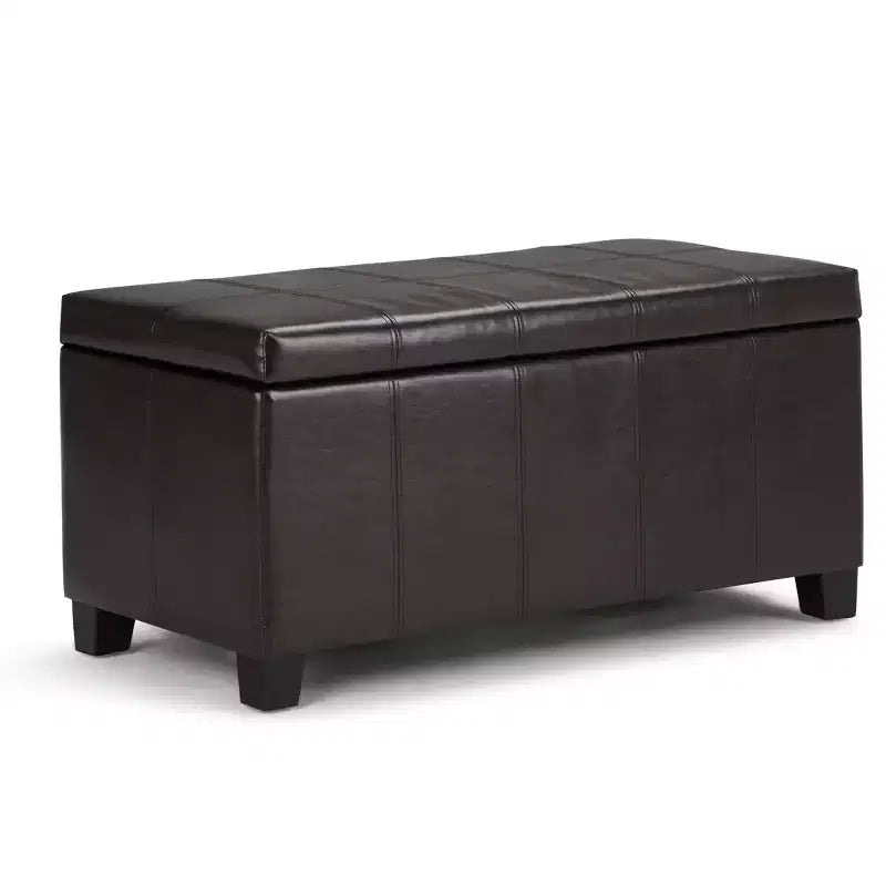 Panca pouf contenitore in similpelle da 36", multicolore, 1 posto