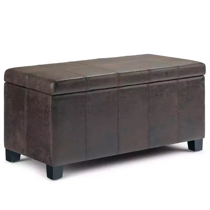 Panca pouf contenitore in similpelle da 36", multicolore, 1 posto
