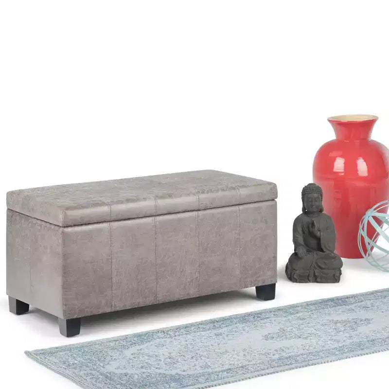 Panca pouf contenitore in similpelle da 36", multicolore, 1 posto