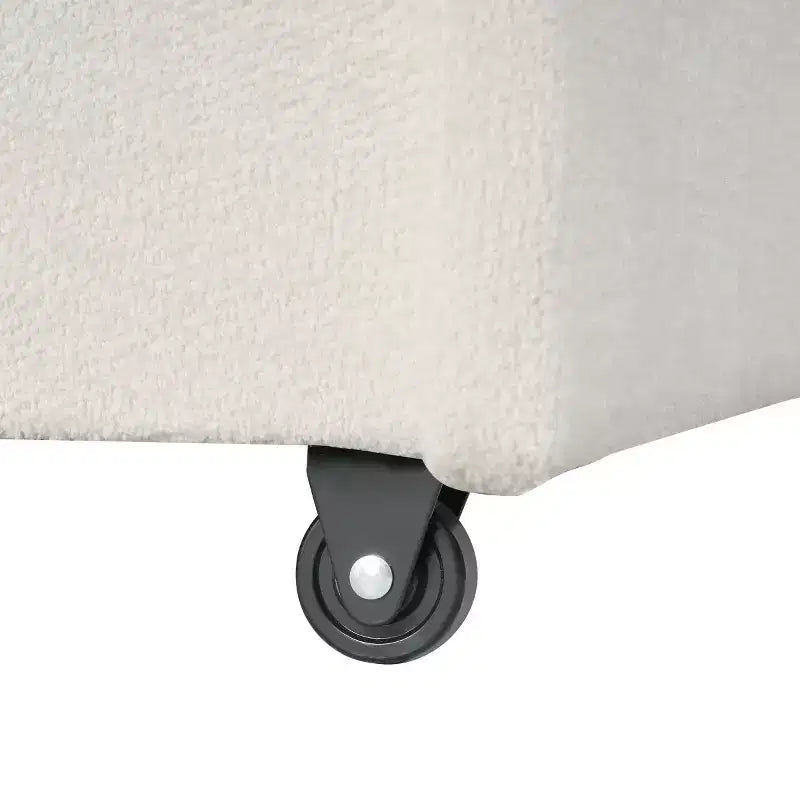 Divano Sezionale Angolare Beige/Grigio con Chaise Longue Contenitore, Letto Estraibile, 3 Posti