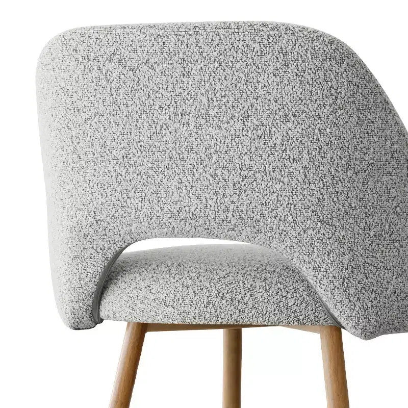 Sgabelli da bar bassi in boucle beige/grigio, set da 4