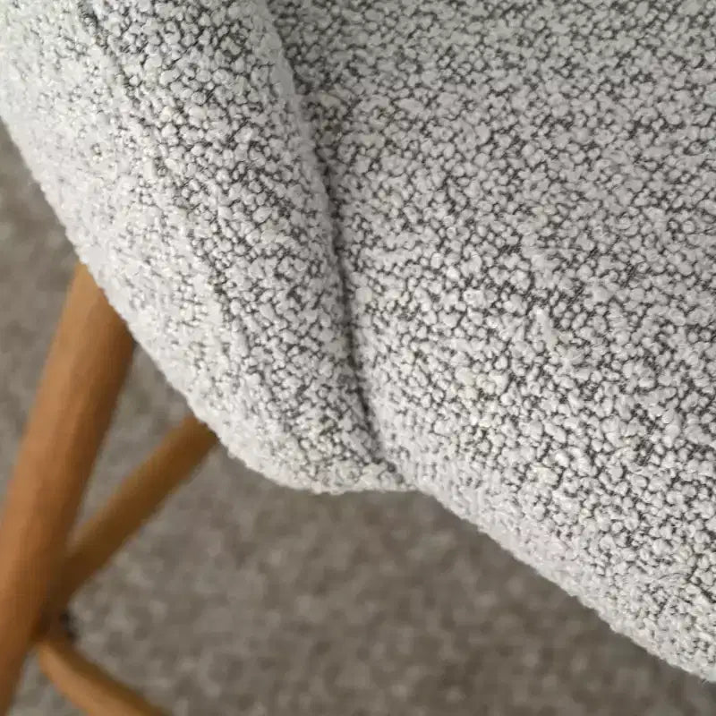 Sgabelli da bar bassi in boucle beige/grigio, set da 4