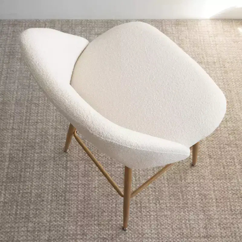Sgabelli da bar bassi in boucle beige/grigio, set da 4