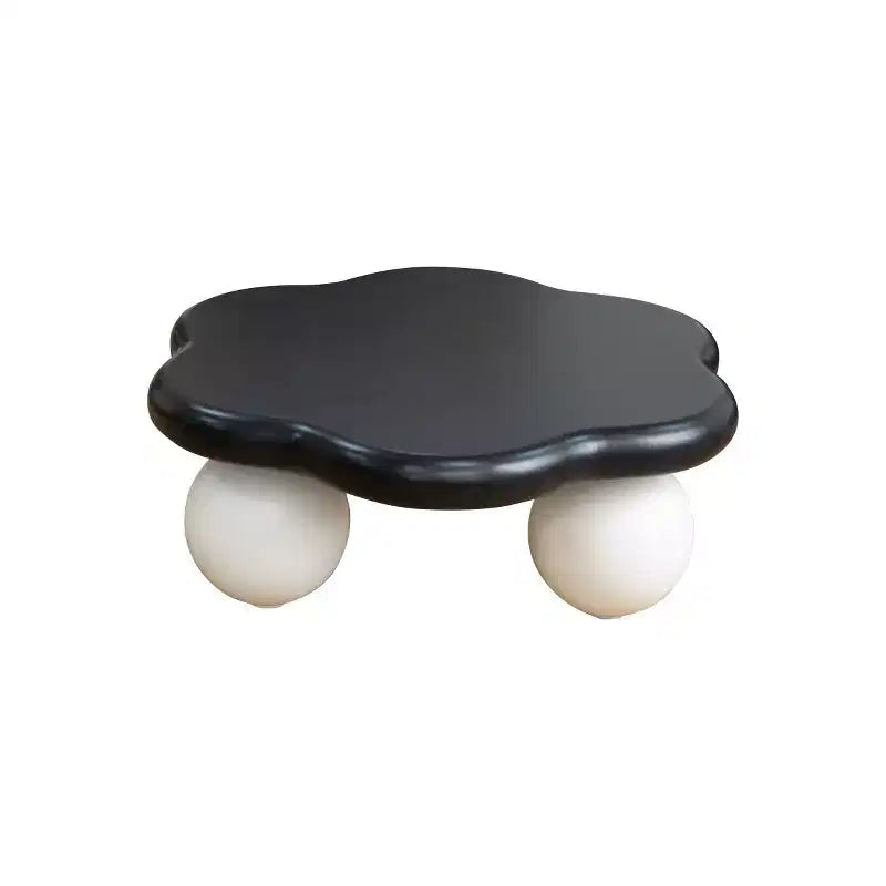 Tavolino da caffè a forma di nuvola, gambe sferiche, nero/rosa/bianco, 1 persona