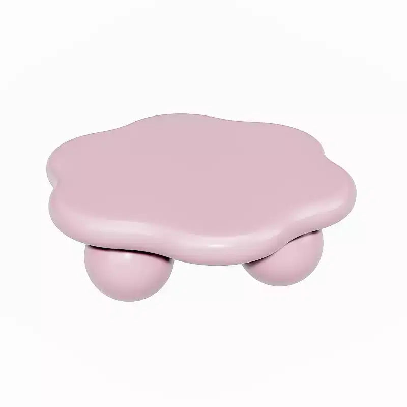 Tavolino da caffè a forma di nuvola, gambe sferiche, nero/rosa/bianco, 1 persona