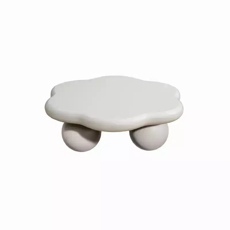Tavolino da caffè a forma di nuvola, gambe sferiche, nero/rosa/bianco, 1 persona