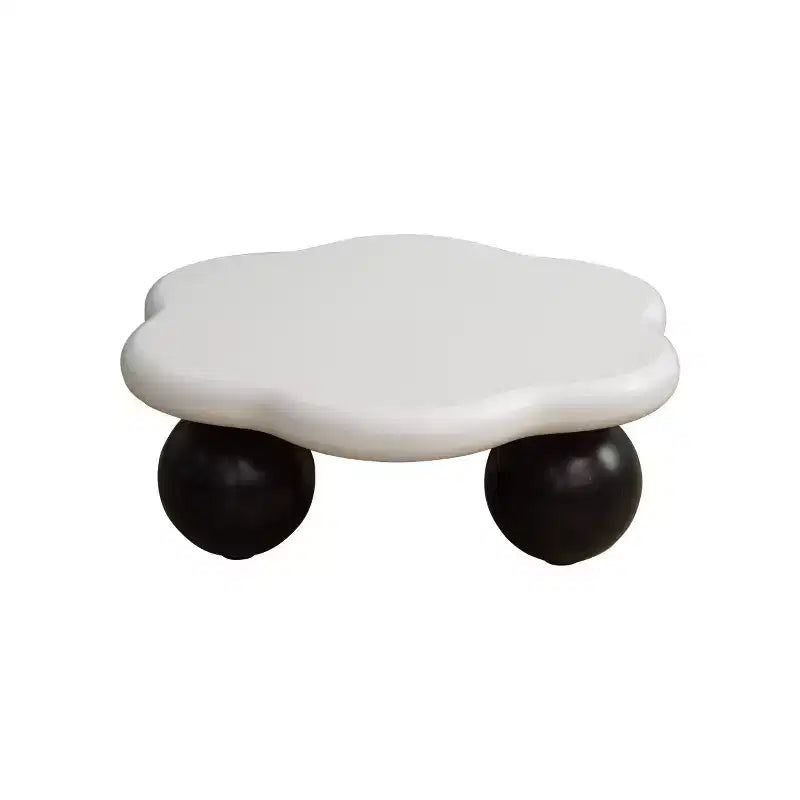 Tavolino da caffè a forma di nuvola, gambe sferiche, nero/rosa/bianco, 1 persona