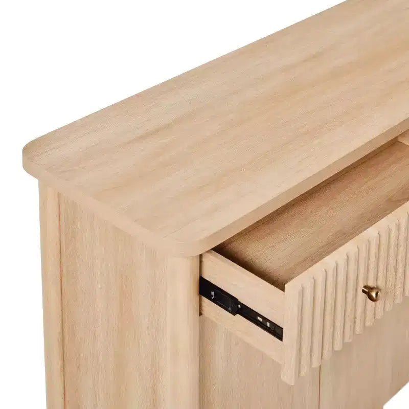 Credenza a Buffet Scanalata da 58" – Rovere Coastal / Rovere Marrone Scuro