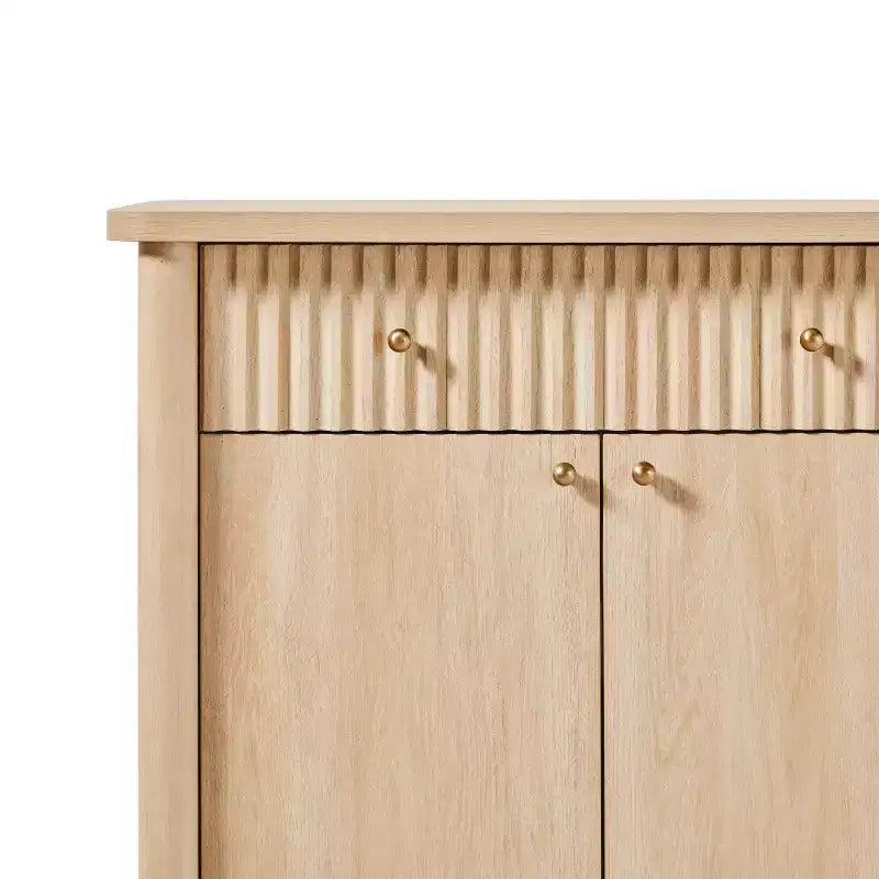 Credenza a Buffet Scanalata da 58" – Rovere Coastal / Rovere Marrone Scuro