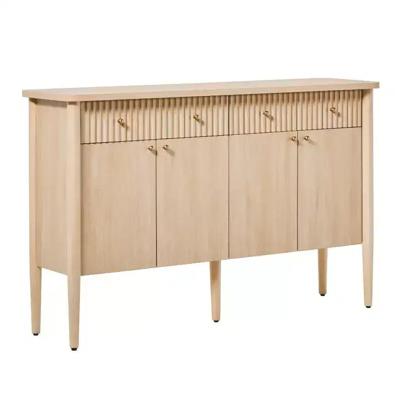 Credenza a Buffet Scanalata da 58" – Rovere Coastal / Rovere Marrone Scuro