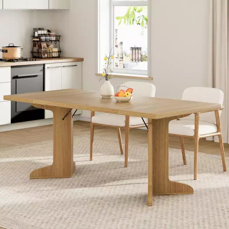 Tavolo da pranzo rettangolare color nero/noce/legno, 6-8 posti