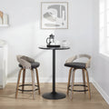 Sgabello da bancone girevole in similpelle grigio/nero, set da 2