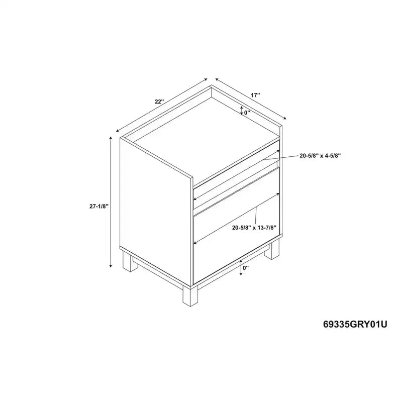 Classificatore laterale a 2 cassetti grigio