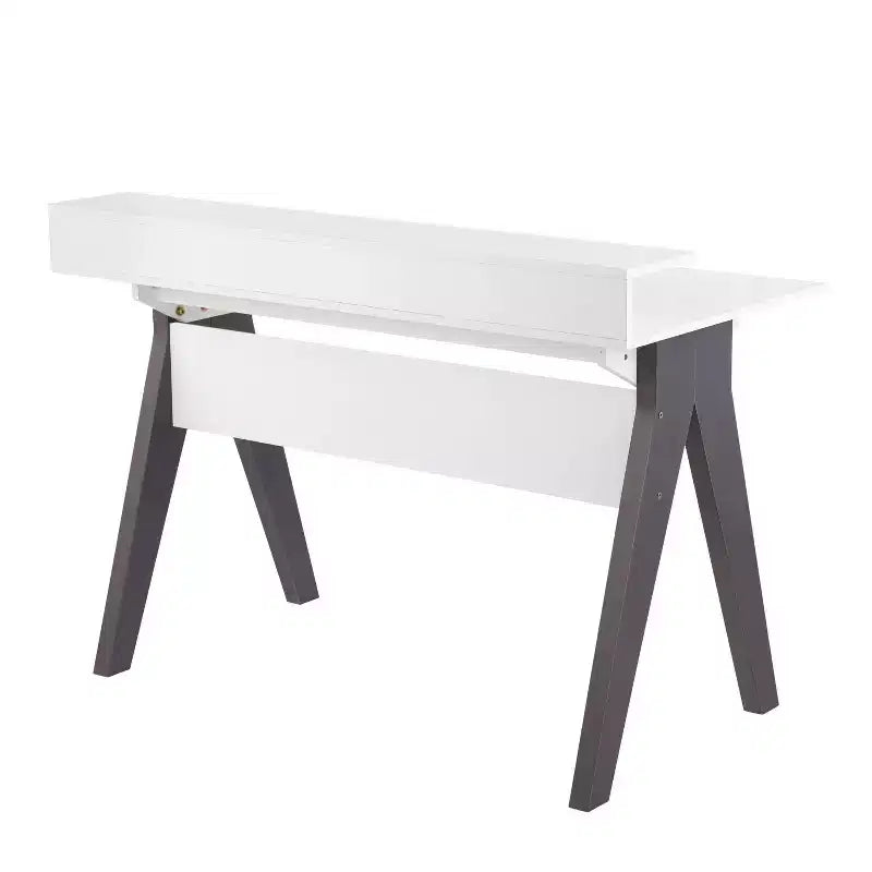 Scrivania bianca e grigia, legno, 1 persona