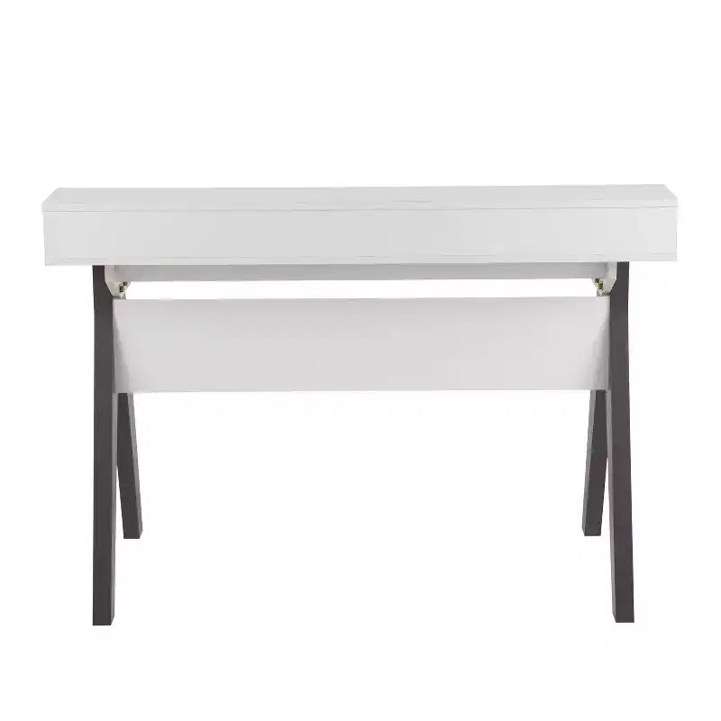 Scrivania bianca e grigia, legno, 1 persona