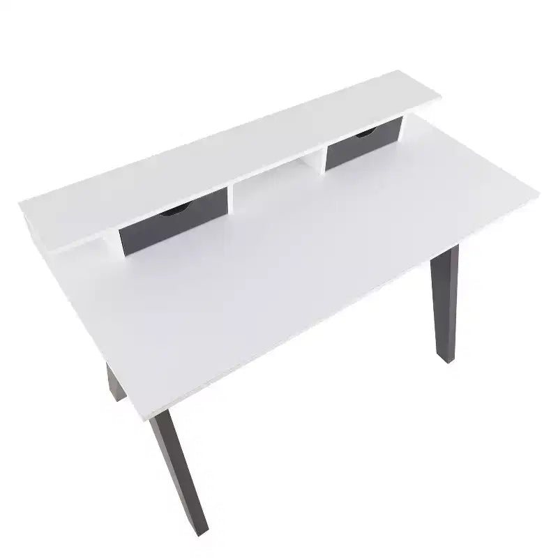 Scrivania bianca e grigia, legno, 1 persona