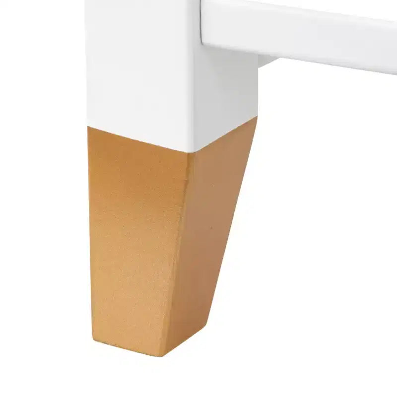 Tavolino Comodino Mid-Century Bianco con Cassetto e Ripiano, 1 pezzo