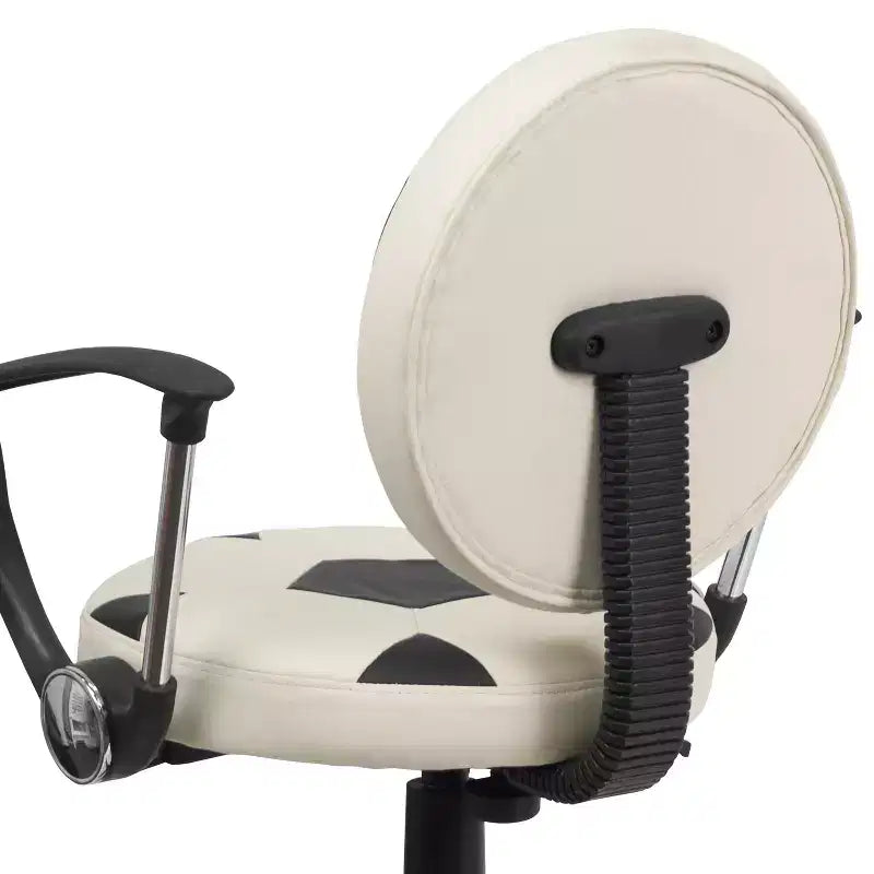 Sedia Girevole da Lavoro Monoposto con Braccioli, Nera e Arancione / Stile Sportivo