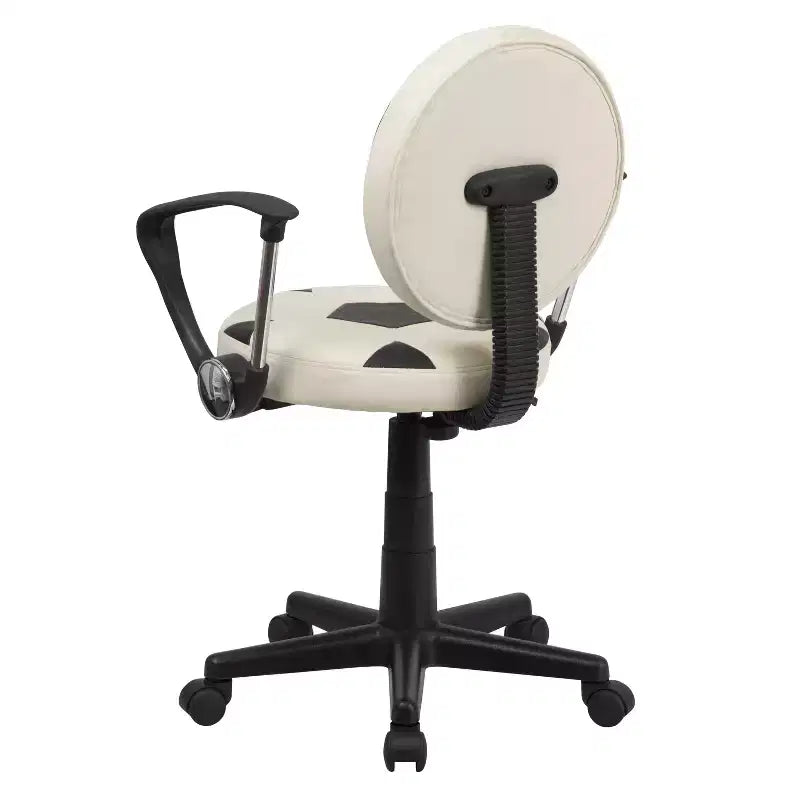 Sedia Girevole da Lavoro Monoposto con Braccioli, Nera e Arancione / Stile Sportivo
