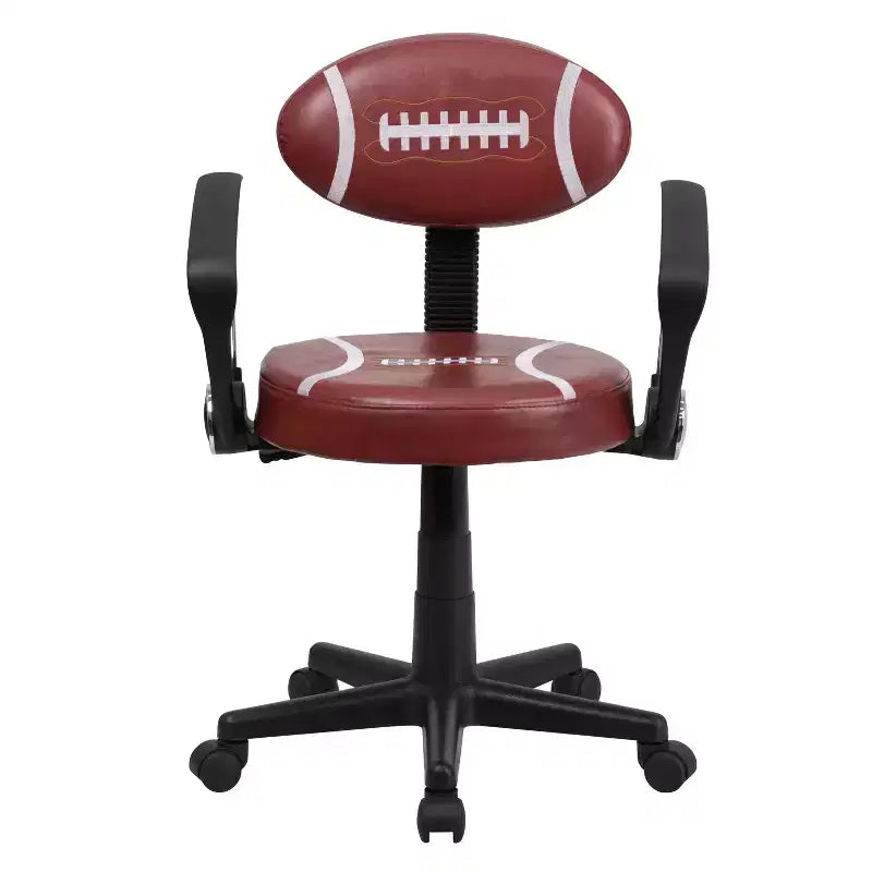 Sedia Girevole da Lavoro Monoposto con Braccioli, Nera e Arancione / Stile Sportivo