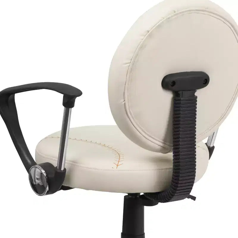Sedia Girevole da Lavoro Monoposto con Braccioli, Nera e Arancione / Stile Sportivo