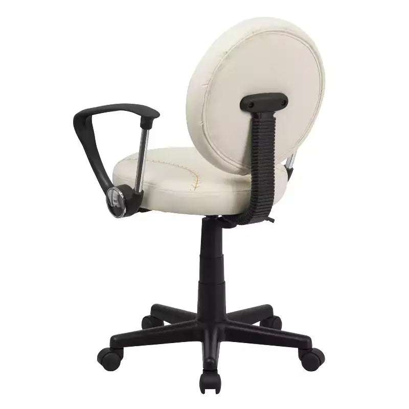 Sedia Girevole da Lavoro Monoposto con Braccioli, Nera e Arancione / Stile Sportivo