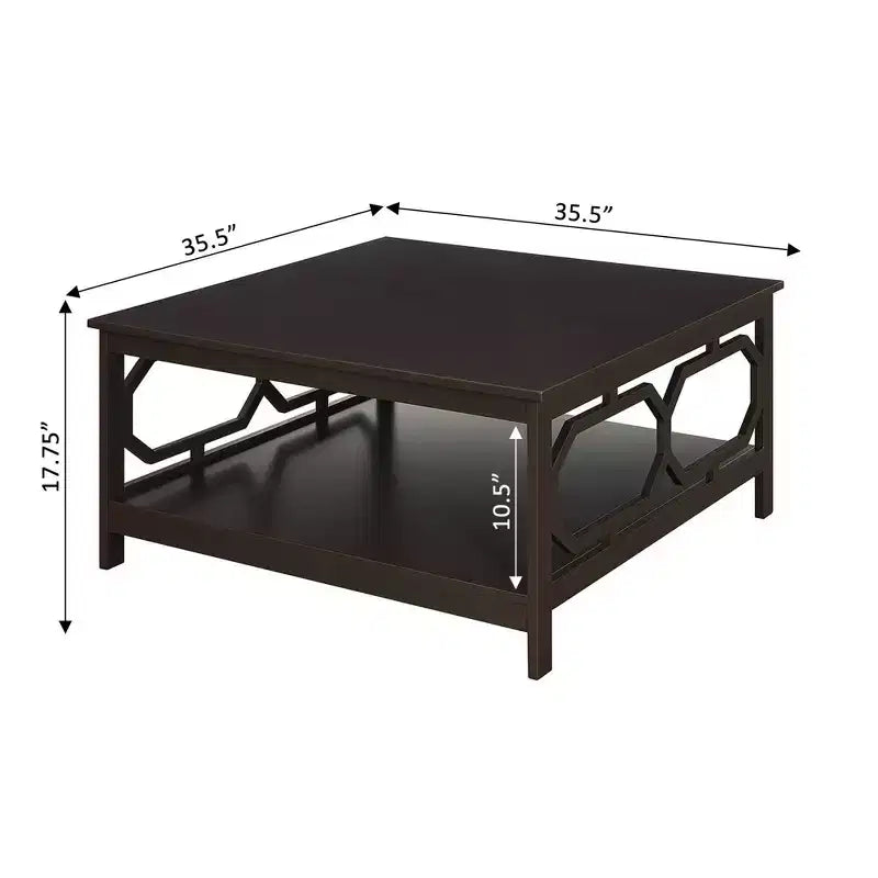 Tavolino quadrato da 91 cm – Nero / Legno sbiancato / Espresso / Grigio, montaggio a 1 persona