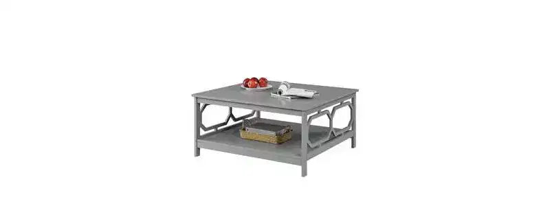 Tavolino quadrato da 91 cm – Nero / Legno sbiancato / Espresso / Grigio, montaggio a 1 persona