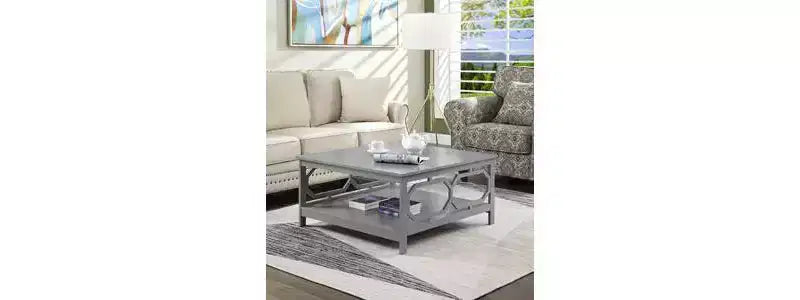 Tavolino quadrato da 91 cm – Nero / Legno sbiancato / Espresso / Grigio, montaggio a 1 persona