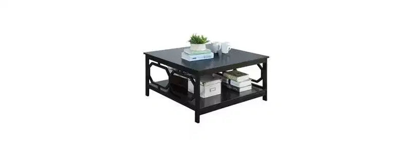 Tavolino quadrato da 91 cm – Nero / Legno sbiancato / Espresso / Grigio, montaggio a 1 persona