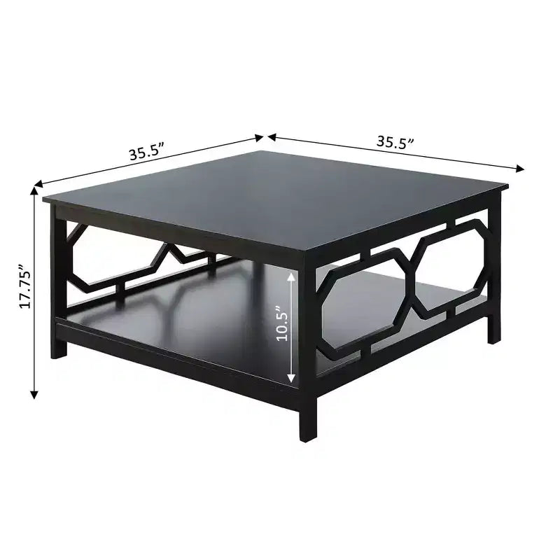 Tavolino quadrato da 91 cm – Nero / Legno sbiancato / Espresso / Grigio, montaggio a 1 persona