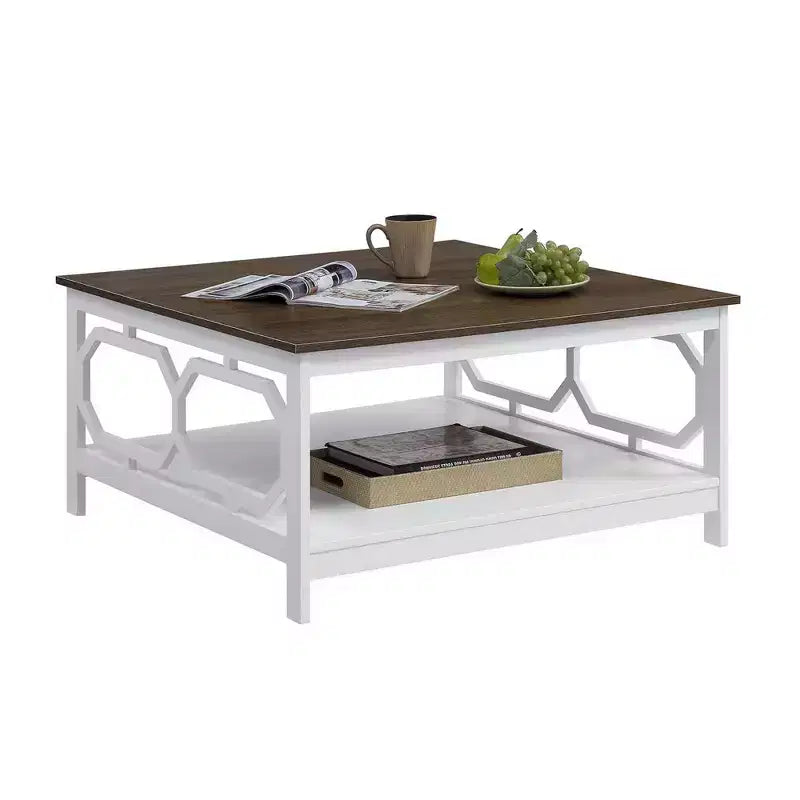 Tavolino quadrato da 91 cm – Nero / Legno sbiancato / Espresso / Grigio, montaggio a 1 persona